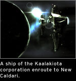 A ship of the Kaalakiota corporation en-route to New Caldari